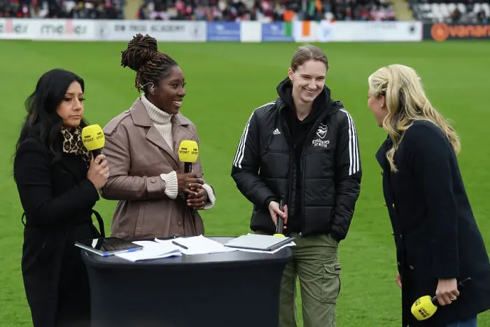 Framed Print : Arsenal Women's Viviane Miedema Passionately Discusses Team Performance at Half-Time against Manchester City (FA Women's Super League) Framed Print : Arsenal Women's Viviane Miedema Passionately Discusses Team Performance at Half-Time against Manchester City (FA Women's Super League)