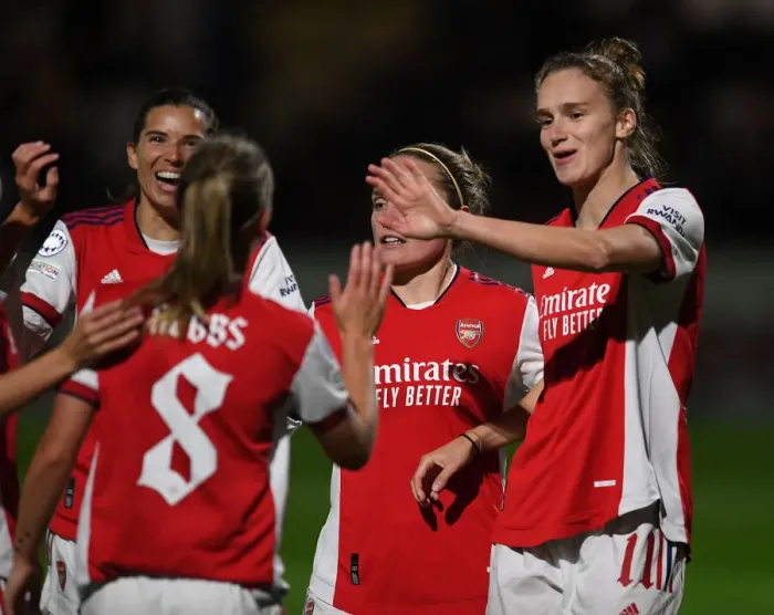 Framed Print : Arsenal Women's Vivianne Miedema Scores Hat-Trick in Champions League Victory over Hoffenheim Framed Print : Arsenal Women's Vivianne Miedema Scores Hat-Trick in Champions League Victory over Hoffenheim