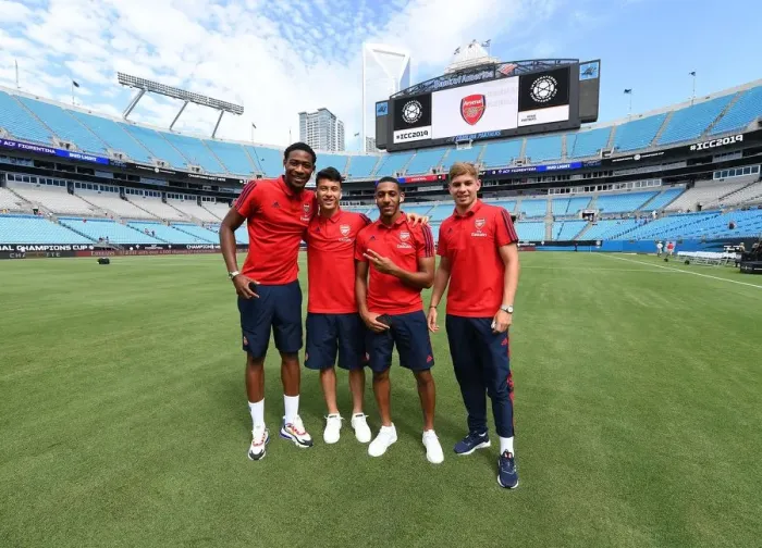 Framed Print : Arsenal Young Stars: Pre-Season Training in Charlotte (Arsenal v Fiorentina, 2019) Framed Print : Arsenal Young Stars: Pre-Season Training in Charlotte (Arsenal v Fiorentina, 2019)