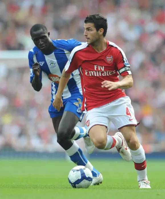 Framed Print : Arsenal's 4-0 Victory: Cesc Fabregas Shines in Dominant Performance against Wigan Athletic, Emirates Stadium, 2009 Framed Print : Arsenal's 4-0 Victory: Cesc Fabregas Shines in Dominant Performance against Wigan Athletic, Emirates Stadium, 2009