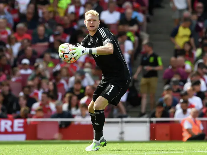 Framed Print : Arsenal's Aaron Ramsdale in Action against Nottingham Forest, 2023-24 Premier League