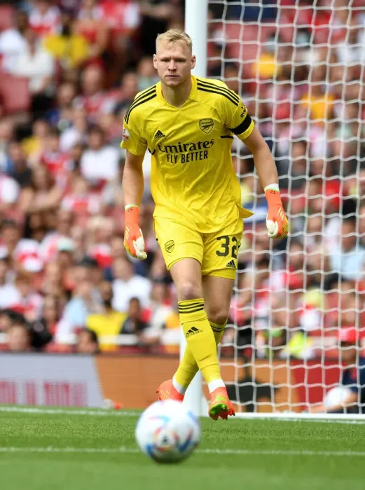 Framed Print : Arsenal's Aaron Ramsdale in Action Against Sevilla at the Emirates Cup 2022