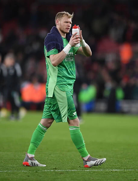 Arsenal's Aaron Ramsdale Celebrates Carabao Cup Semi-Final Victory over Liverpool