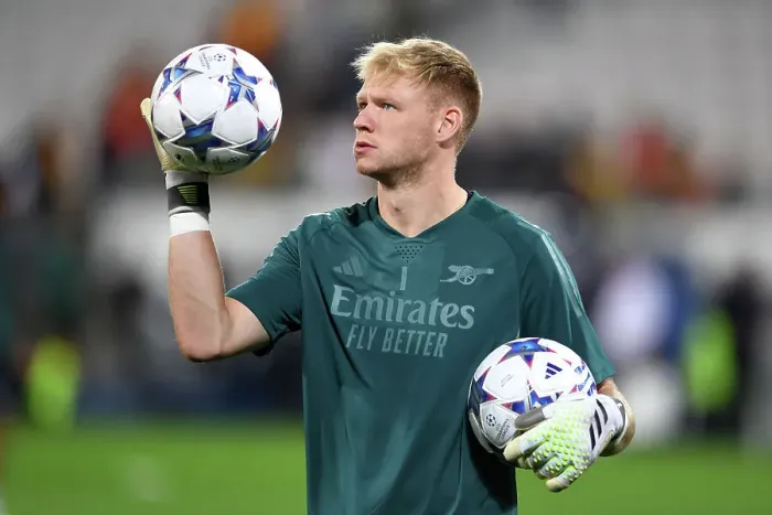Framed Print : Arsenal's Aaron Ramsdale Gears Up for RC Lens Clash in UEFA Champions League Group Stage (2023-24)