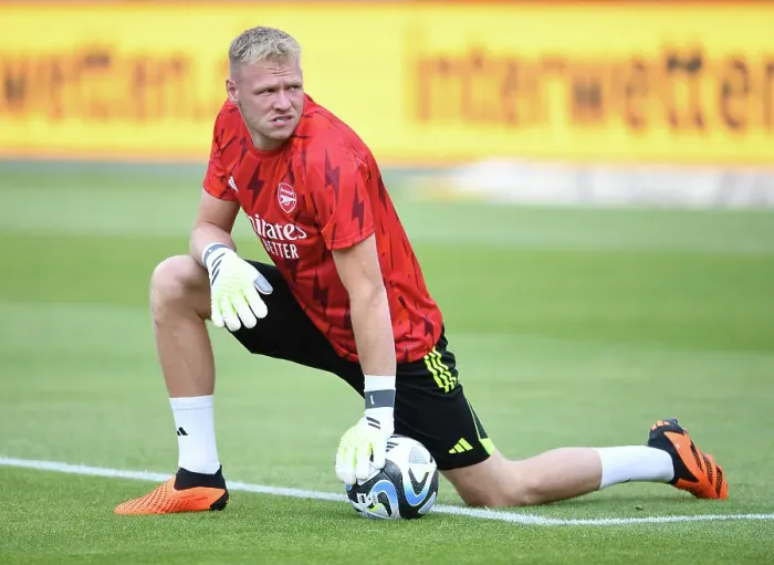 Framed Print : Arsenal's Aaron Ramsdale Prepares for Nuremberg Friendly Framed Print : Arsenal's Aaron Ramsdale Prepares for Nuremberg Friendly