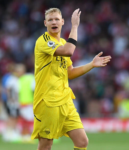 Arsenal's Aaron Ramsdale Reacts After Arsenal FC vs Fulham FC in 2022-23 Premier League