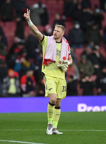 Arsenal's Aaron Ramsdale Reacts After Arsenal v Newcastle United, Premier League 2021-22