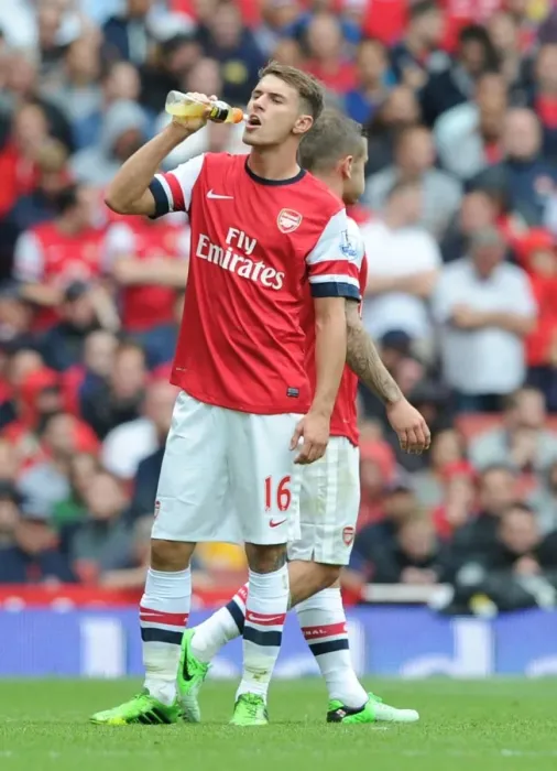 Framed Print : Arsenal's Aaron Ramsey in Action: Arsenal vs. Aston Villa (2013-14 Premier League)