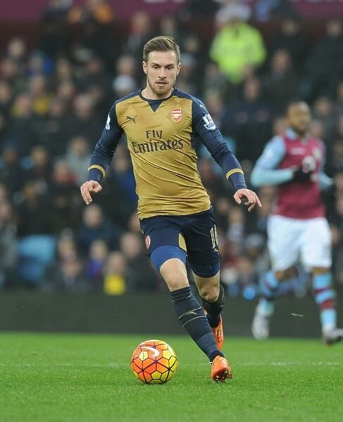 Arsenal's Aaron Ramsey in Action: Aston Villa vs. Arsenal, Premier League 2015-16