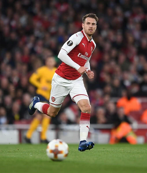 Arsenal's Aaron Ramsey in Action Against Atletico Madrid - UEFA Europa League Semi-Final