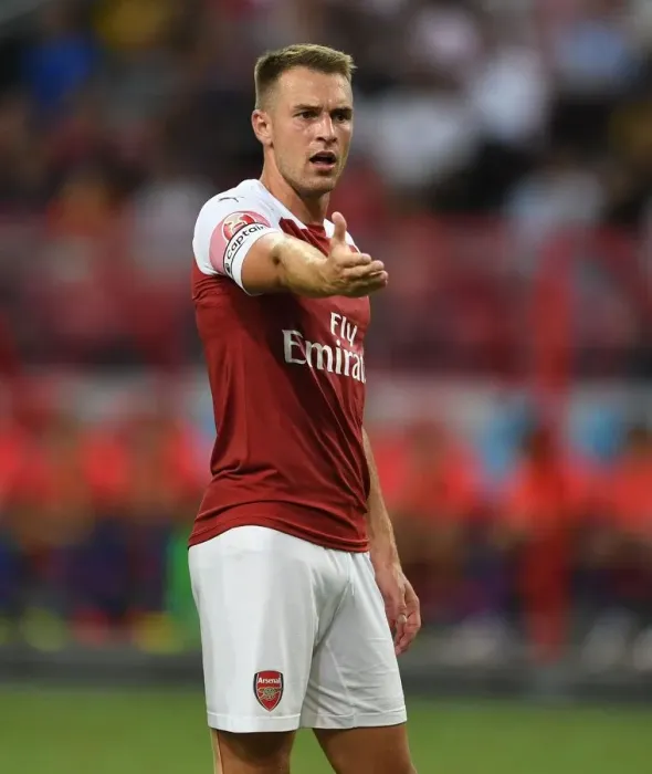Framed Print : Arsenal's Aaron Ramsey in Action Against Atletico Madrid, International Champions Cup 2018