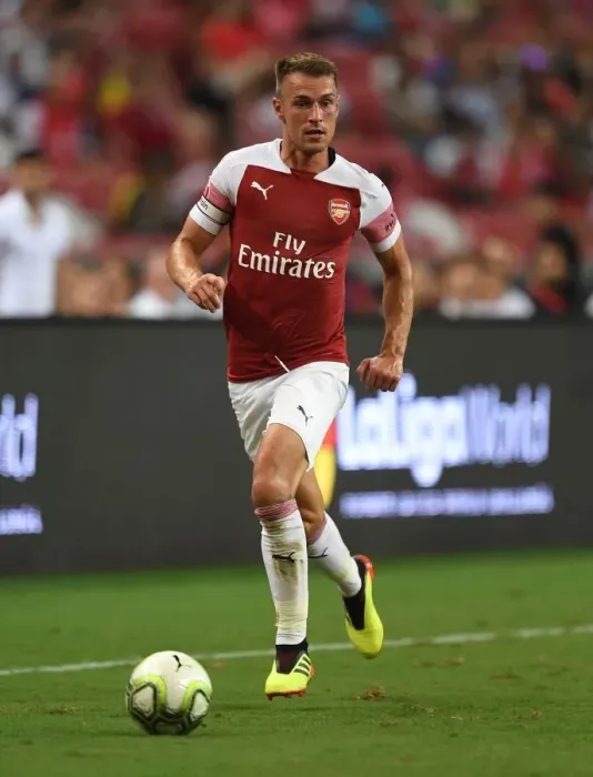Framed Print : Arsenal's Aaron Ramsey in Action Against Atletico Madrid - International Champions Cup 2018