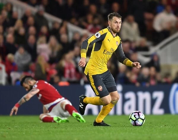Arsenal's Aaron Ramsey in Action against Middlesbrough, Premier League 2016-17