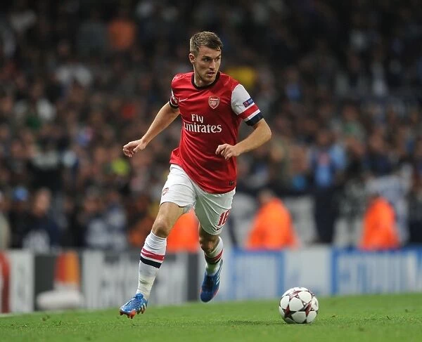 Arsenal's Aaron Ramsey in Action Against Napoli, UEFA Champions League 2013-14