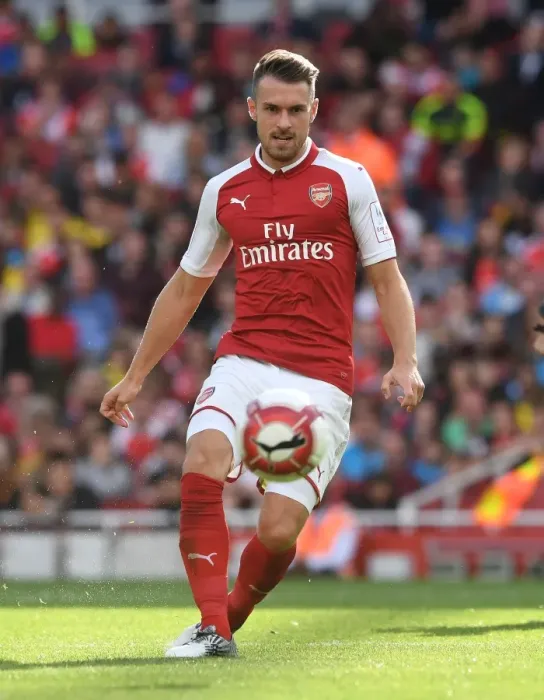 Framed Print : Arsenal's Aaron Ramsey in Action against Sevilla at the Emirates Cup 2017-18