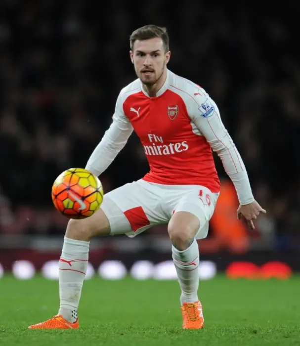 Framed Print : Arsenal's Aaron Ramsey in Action Against Southampton, Premier League 2015-16, Emirates Stadium