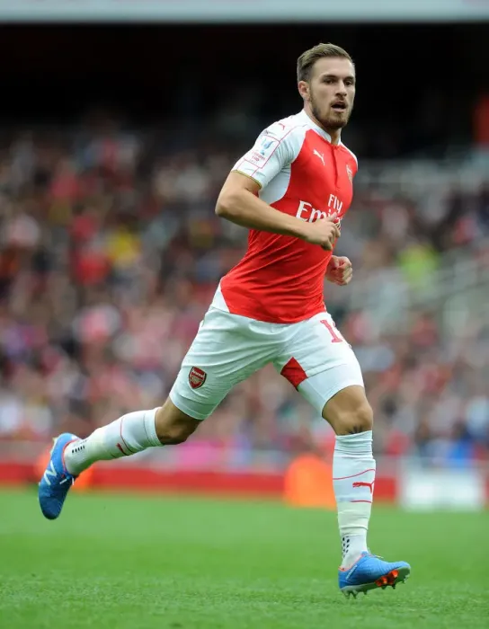 Framed Print : Arsenal's Aaron Ramsey in Action against VfL Wolfsburg at Emirates Cup 2015 / 16 Framed Print : Arsenal's Aaron Ramsey in Action against VfL Wolfsburg at Emirates Cup 2015 / 16