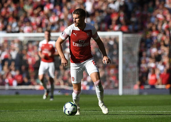 Arsenal's Aaron Ramsey in Action Against Watford, Premier League 2018-19