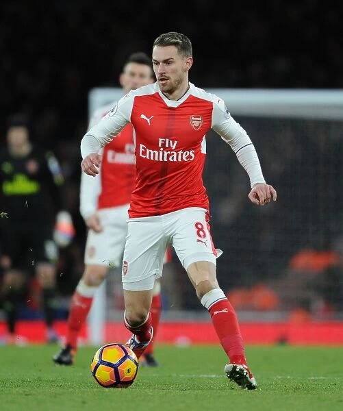 Arsenal's Aaron Ramsey in Action against West Bromwich Albion, Premier League 2016-17