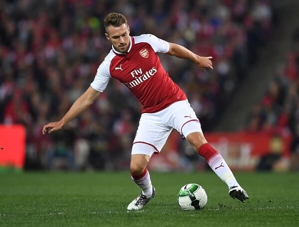 Arsenal's Aaron Ramsey in Action against Western Sydney Wanderers, Sydney 2017
