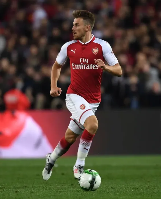 Framed Print : Arsenal's Aaron Ramsey in Action against Western Sydney Wanderers, Sydney 2017