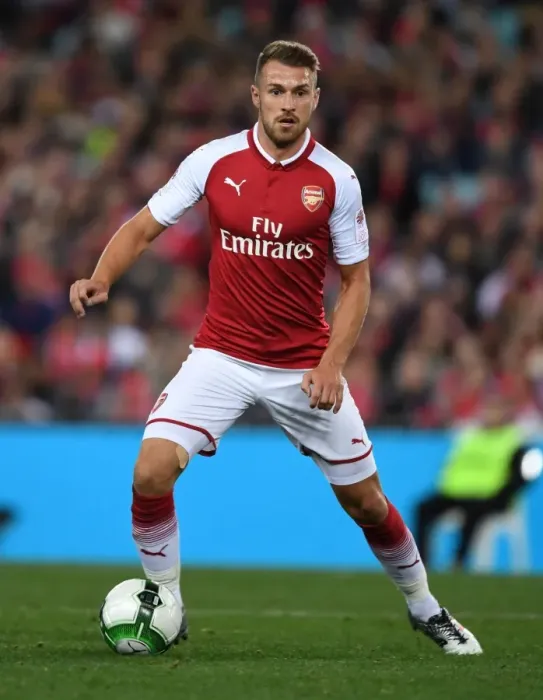 Framed Print : Arsenal's Aaron Ramsey in Action against Western Sydney Wanderers (2017-18) Framed Print : Arsenal's Aaron Ramsey in Action against Western Sydney Wanderers (2017-18)