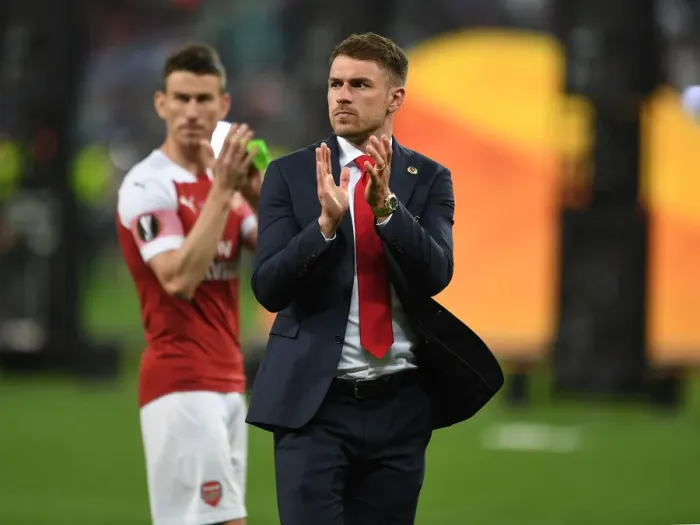 Framed Print : Arsenal's Aaron Ramsey Celebrates Europa League Victory Over Chelsea in Baku