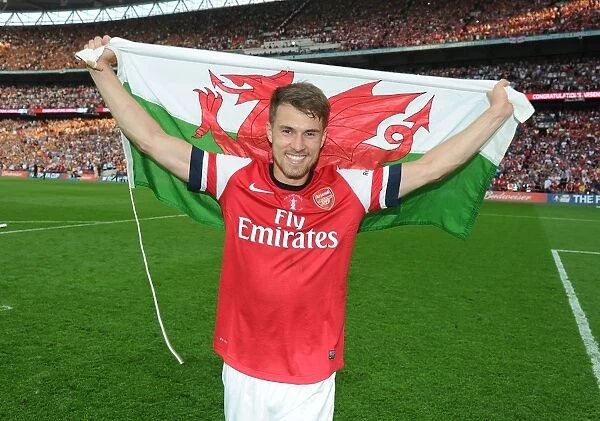 Arsenal's Aaron Ramsey Celebrates FA Cup Victory over Hull City