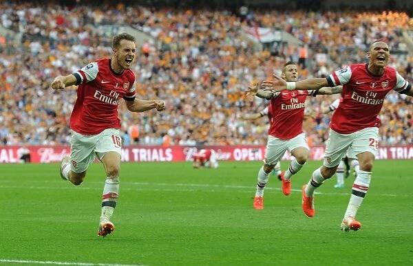 Arsenal's Aaron Ramsey Celebrates Third Goal vs. Hull City - FA Cup Final 2014