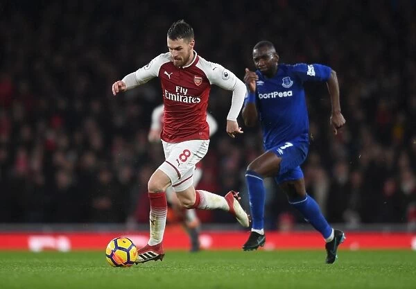 Arsenal's Aaron Ramsey Clashes with Everton's Eliaquim Mangala in Premier League Showdown