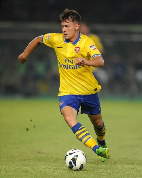 Framed Print : Arsenal's Aaron Ramsey Clashes with Indonesia All-Stars in 2013 Jakarta Showdown Framed Print : Arsenal's Aaron Ramsey Clashes with Indonesia All-Stars in 2013 Jakarta Showdown