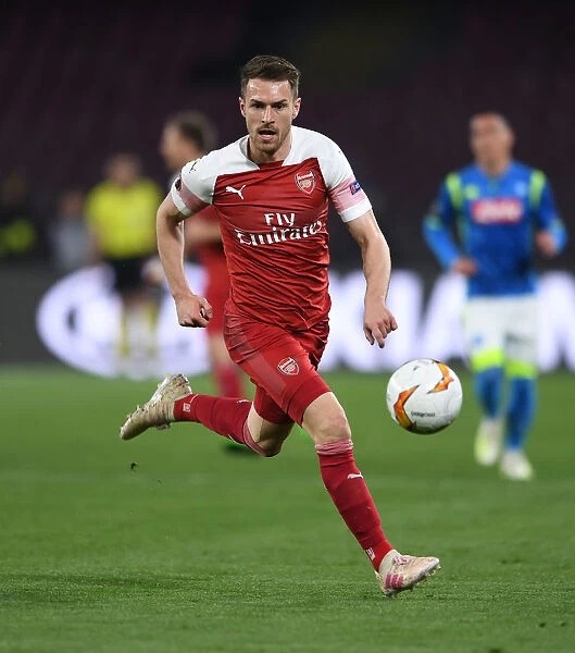 Arsenal's Aaron Ramsey Clashes with Napoli in Europa League Quarterfinals