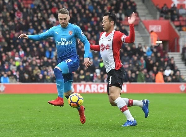 Arsenal's Aaron Ramsey Dashes Past Southampton's Maya Yoshida