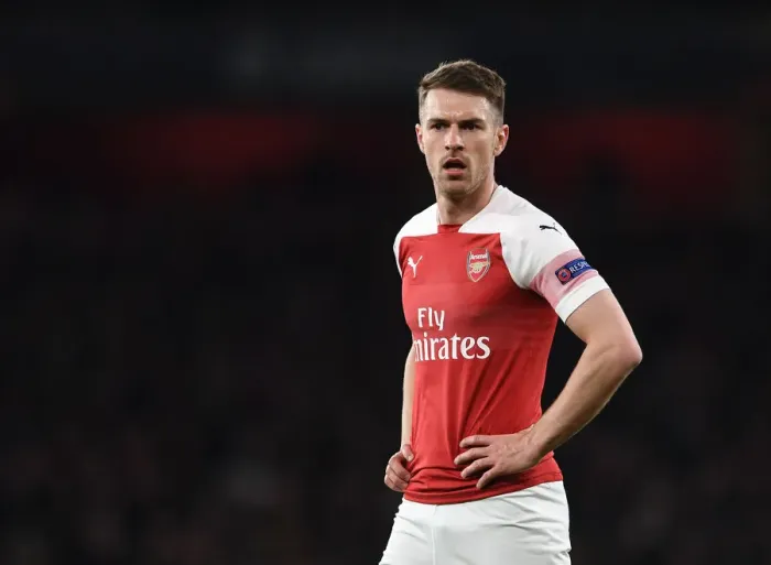 Framed Print : Arsenal's Aaron Ramsey in Europa League Action: Arsenal vs. Napoli