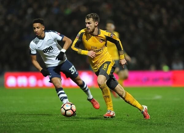 Arsenal's Aaron Ramsey in FA Cup Action Against Preston North End
