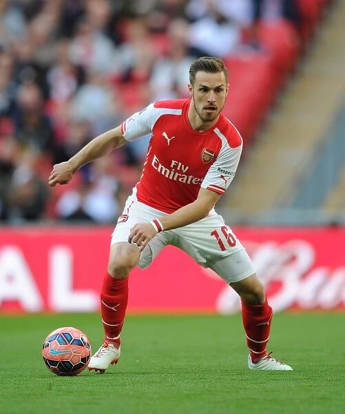 Arsenal's Aaron Ramsey in FA Cup Semi-Final Action Against Reading