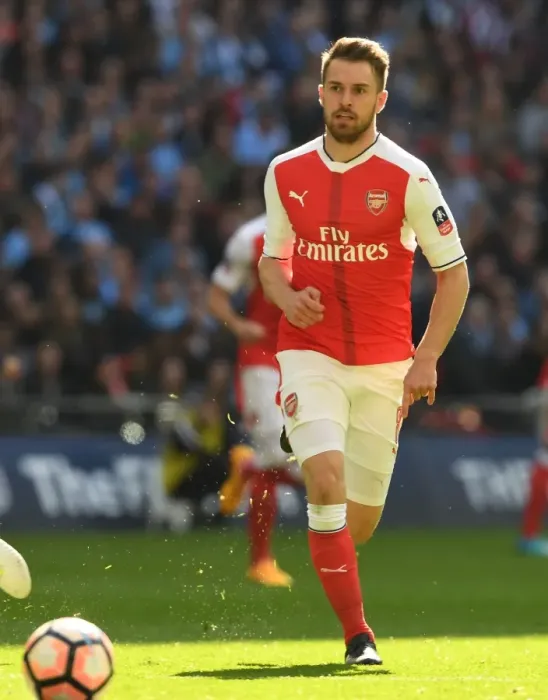 Framed Print : Arsenal's Aaron Ramsey in FA Cup Semi-Final Clash Against Manchester City