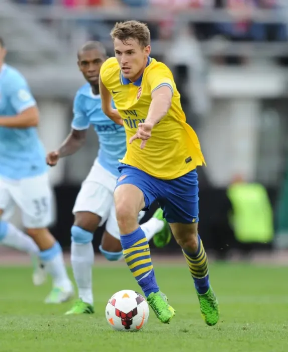 Framed Print : Arsenal's Aaron Ramsey Faces Manchester City in 2013: Pre-Season Clash in Helsinki Framed Print : Arsenal's Aaron Ramsey Faces Manchester City in 2013: Pre-Season Clash in Helsinki