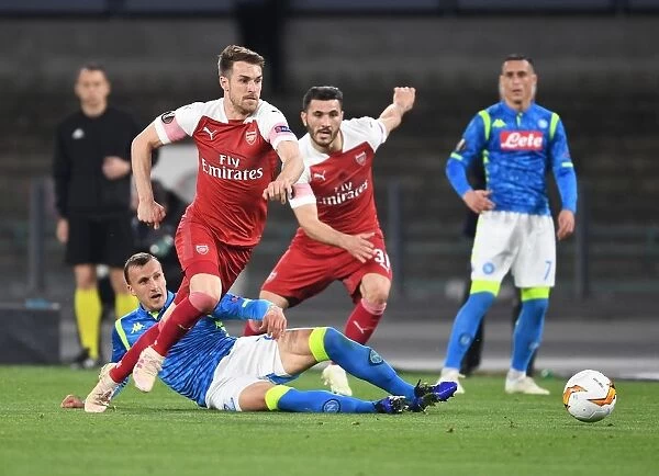 Arsenal's Aaron Ramsey Faces Off in Midfield Battle against Napoli in Europa League Quarterfinals