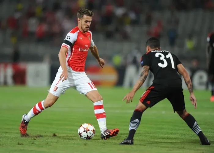 Framed Print : Arsenal's Aaron Ramsey Faces Off Against Ramon Motta in UEFA Champions League Qualifiers (2014): A Battle in Istanbul Framed Print : Arsenal's Aaron Ramsey Faces Off Against Ramon Motta in UEFA Champions League Qualifiers (2014): A Battle in Istanbul