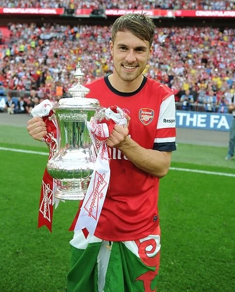 Arsenal's Aaron Ramsey Lifts FA Cup after Arsenal's Victory over Hull City, FA Cup Final 2014