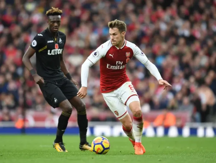 Framed Print : Arsenal's Aaron Ramsey Outmaneuvers Swansea's Tammy Abraham Framed Print : Arsenal's Aaron Ramsey Outmaneuvers Swansea's Tammy Abraham