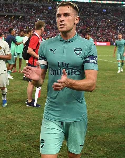 Arsenal's Aaron Ramsey Reacts After Arsenal vs. Paris Saint-Germain, International Champions Cup 2018