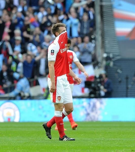 Arsenal's Aaron Ramsey Reacts to Manchester City's Goal in FA Cup Semi-Final