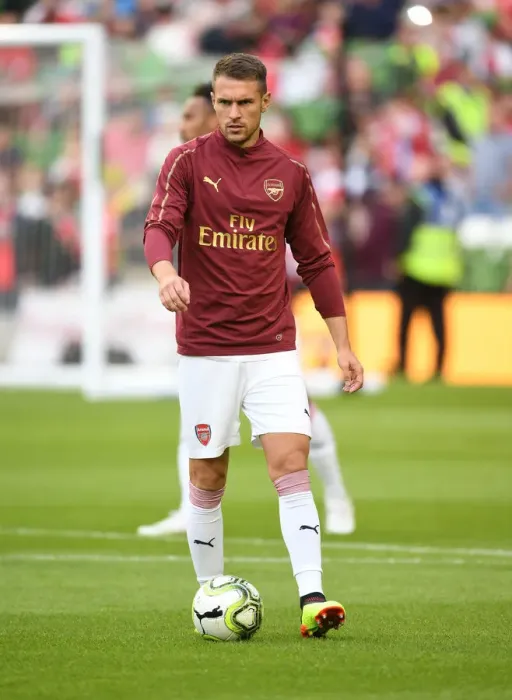 Framed Print : Arsenal's Aaron Ramsey Readies for Arsenal vs. Chelsea Clash in 2018 International Champions Cup