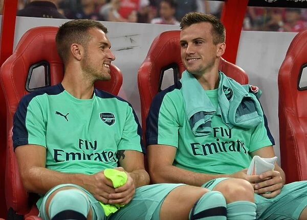 Arsenal's Aaron Ramsey and Rob Holding Prepare for Paris Saint-Germain Clash in 2018 International Champions Cup, Singapore