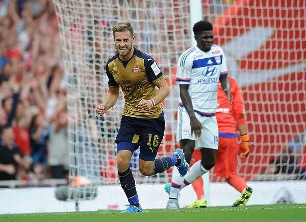 Arsenal's Aaron Ramsey Scores Third Goal Against Olympique Lyonnais at Emirates Cup 2015 / 16