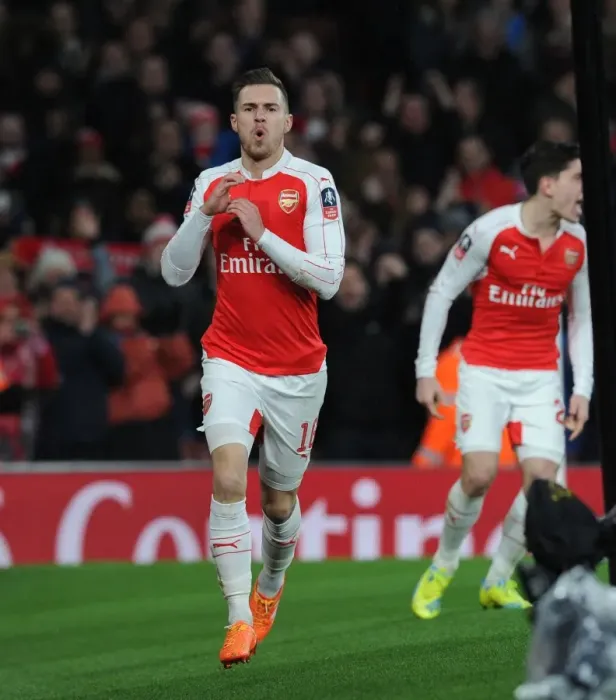 Framed Print : Arsenal's Aaron Ramsey Scores His Second Goal Against Sunderland in FA Cup Third Round