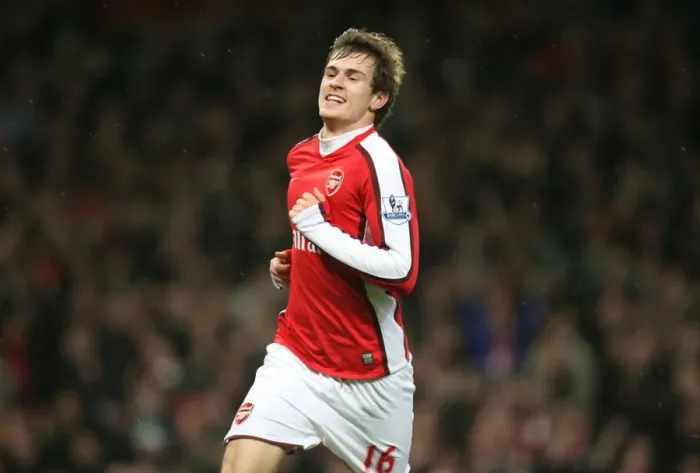 Framed Print : Arsenal's Aaron Ramsey Scores Second Goal vs. Stoke City, Arsenal 2:0