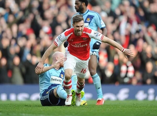 Arsenal's Aaron Ramsey Scores Thrilling Second Goal Against West Ham in Epic Premier League Clash (2015)